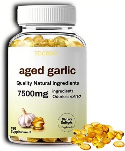 Elare Extracto de ajo envejecido, extracto de ajo envejecido Elare 7500 mg inodoro – 180 cápsulas blandas | Orgánico, sin OMG, sin gluten | Apoya la