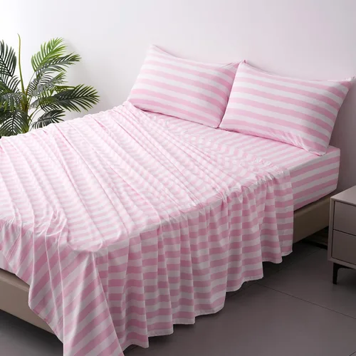 Miniatura 50 de Juego de sábanas de cama de 4 piezas - Tamaño completo - Juego de sábanas de cama de microfibra suave y duradera, bolsillo profundo, resistente a