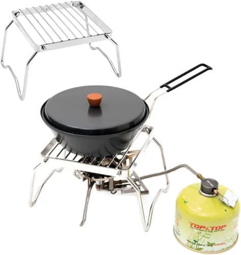 Miniatura 5 de Parrilla de barbacoa Rejilla de acero parrilla para mochileros senderismo picnic pesca