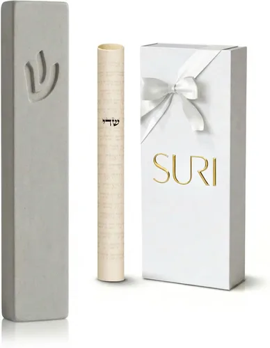 Miniatura 15 de SURI Mezuzah para puerta con pergamino - Funda moderna de mezuzá de 6 pulgadas con desplazamiento no Kosher incluido, se adapta a rollos de hasta 5