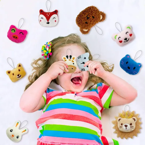 Miniatura 4 de XIPEGPA Juego de 30 juguetes de peluche de animales pequeños, llavero de juguete de peluche para recuerdos de fiesta, llavero adorno para bolsa