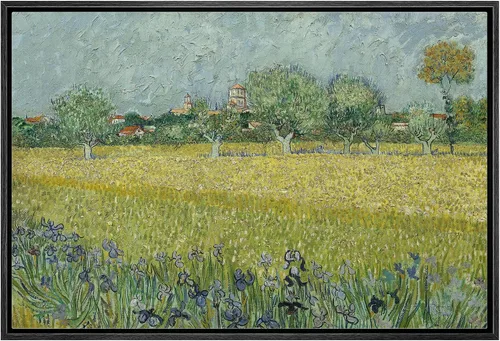 Miniatura 41 de Van Gogh - Lienzo con diseño giclée de olivos con cielo amarillo y sol, arte de pared de galería, estirado y enmarcado, listo para colgar, 24 x 36