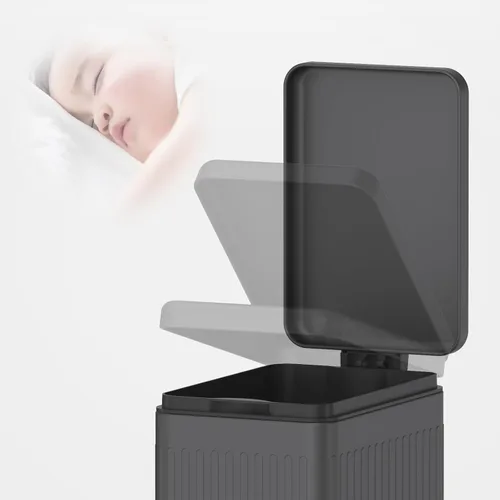 Miniatura 4 de Mbillion Cubo de basura para baño con tapa - Cubo de basura delgado de acero inoxidable con pedal - Papelera de metal - Cubo de basura rectangular