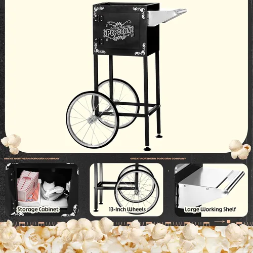 Miniatura 3 de Great Northern Popcorn Black Matinee Movie - Máquina de palomitas de maíz antigua estilo barra de 8 onzas