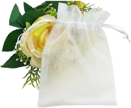 Miniatura 4 de 50 unidades de 4 x 6 pulgadas. Bolsas de organza SumDirect. Bolsas con lazo para bodas. Bolsas de regalo para Navidad.