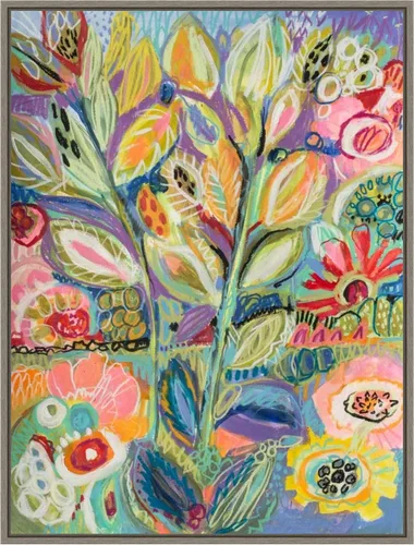 Miniatura 8 de Amanti Art Lienzo enmarcado para pared, 24 x 18 pulgadas, jardín de fantasía II, por Karen Fields, lienzo enmarcado para pared, arte abstracto