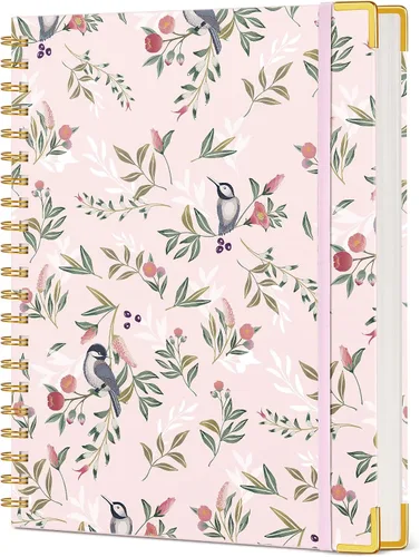 Diario en Espiral Lindo para Mujeres, Cuaderno de 200 Páginas con Líneas 8.5” x 11”, A4 de Gran Tamaño con Tapa Dura en Espiral con Papel Grueso de