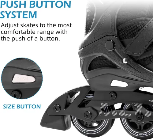 Miniatura 4 de METROLLER Patines en línea para mujeres, patines en línea ajustables para adultos, para adolescentes y niños Blanco