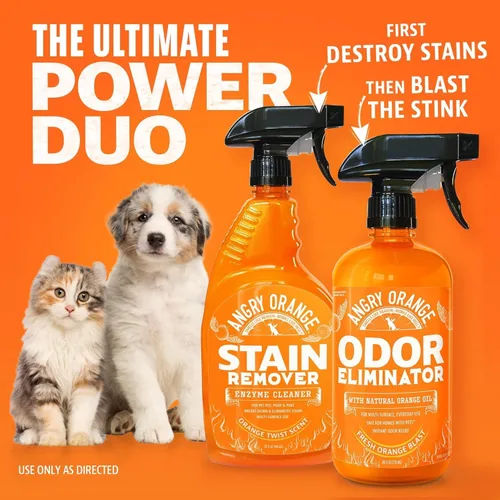 Miniatura 8 de ANGRY ORANGE Eliminador de olores de mascotas para orina de perros y gatos, manchas de alfombras y olores fuertes, limpiador de cítricos con aceite