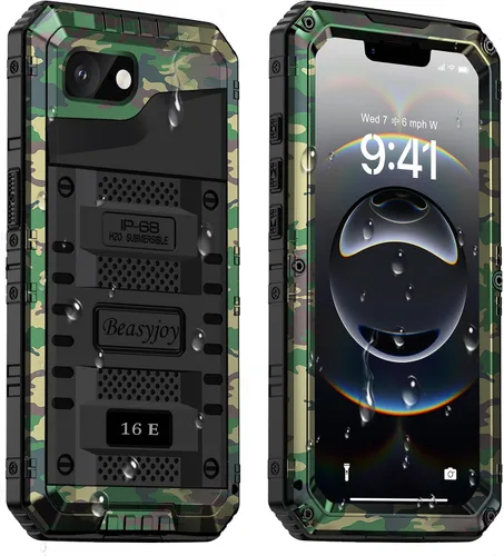 Miniatura 12 de Beasyjoy Funda impermeable para iPhone 12 Pro Max, cubierta protectora de cuerpo completo con protector de pantalla incorporado, resistente a Negro