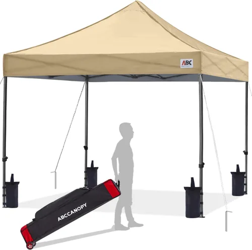 Miniatura 22 de Abccanopy - Carpa de toldo para tienda de campaña comercial instantánea con bolsa de transporte con ruedas, 4 bolsas de arena, Blanco