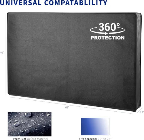 Miniatura 2 de VIVO Protector de pantalla plana para pantallas de 70 a 75 pulgadas, universal, al aire libre, resistente a la intemperie, resistente al agua