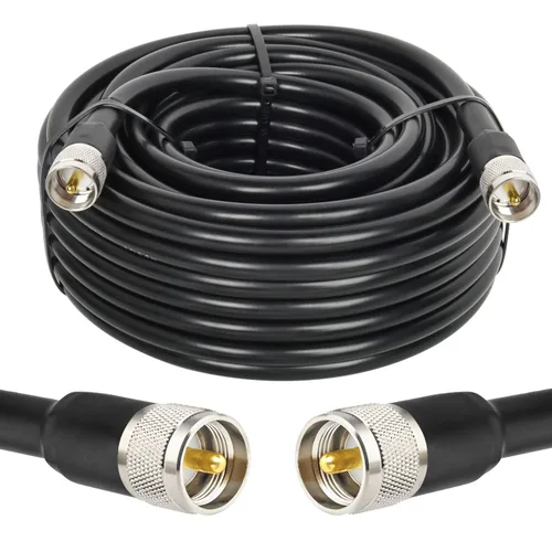 MOOKEERF Cable coaxial CB - RG213 UHF macho a macho 50 pies de baja pérdida RG-213 UHF Cable para radioaficionado/radio VHF/medidor SWR/analizador