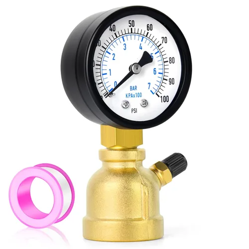 Miniatura 15 de MEANLIN MEASURE 0-60Psi 2" medidores de presión de prueba de aire graduados dobles de acero, conexión FNPT de 3/4", precisión de -3-2-3%