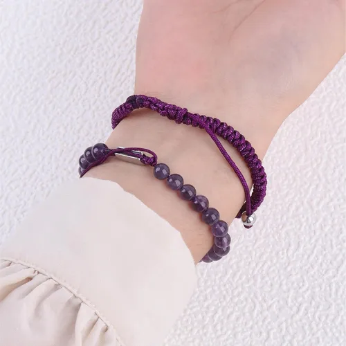 Miniatura 6 de Pulseras de cuentas negras para hombres y niños: 0.236 in de obsidiana ónix cuentas de lava para hombre conjunto de pulseras para hombre - Genial