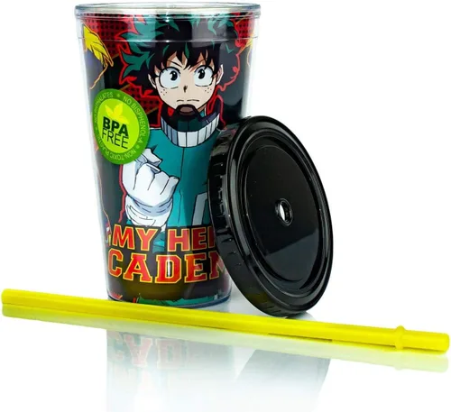 Miniatura 4 de Everenty Taza de plástico My Hero Academia Mercancía de anime y manga con licencia 16 onzas de plástico sin BPA Perfecto para el hogar