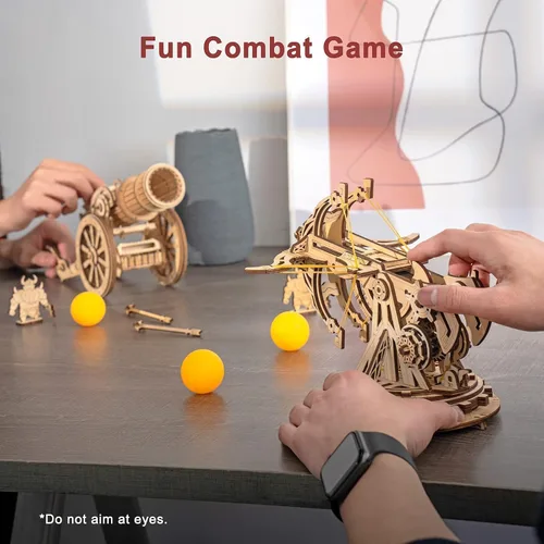 Miniatura 2 de ROKR Juego de rompecabezas de madera 3D para adultos, juego de lanzador de catapulta balista de madera, proyectos STEM, juguetes para niños y niñas