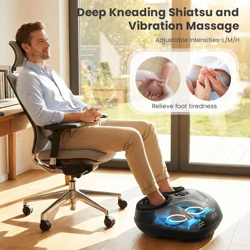 Miniatura 3 de COMFIER Elegible para HSA Masajeador de Pies Shiatsu con Calor, Masajeador de Pies FSA para Neuropatía Fascitis Plantar, Masajeador de Pies de Negro