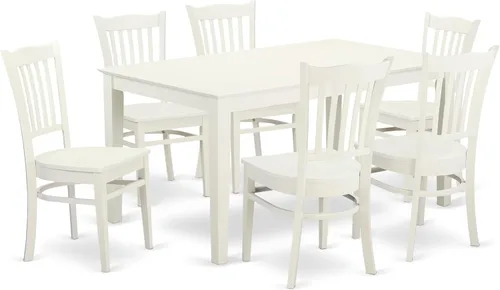 Miniatura 14 de East West Furniture CAGR5-MAH-W - Juego de comedor de 5 piezas para 4 personas, incluye una mesa de comedor rectangular y 4 sillas de comedor, 36 x