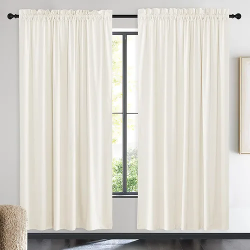 Miniatura 83 de NICETOWN Cortinas opacas de terciopelo extralargas negras de 120 pulgadas de largo para telón de fondo, cortinas de terciopelo con aislamiento Serie