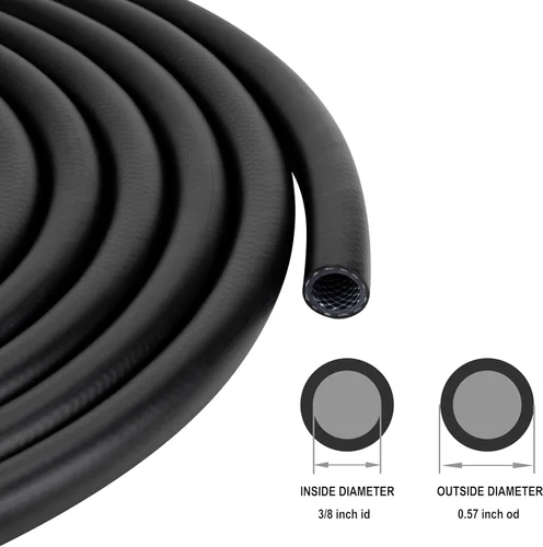 Miniatura 2 de Tubo de vinilo de plástico trenzado negro de alta presión de 3/8 pulgadas a 50 pies, manguera de tubo de PVC reforzado, flexible, sin BPA, perfecto