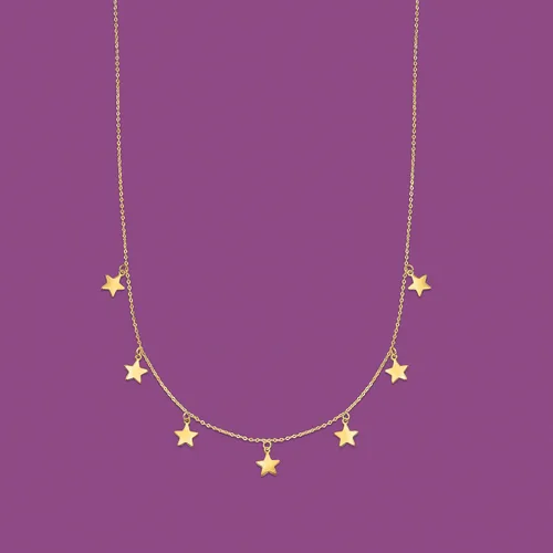 Miniatura 3 de RS Pure by Ross-Simons Italian 14kt Yellow Gold Multi-Star Charm Necklace