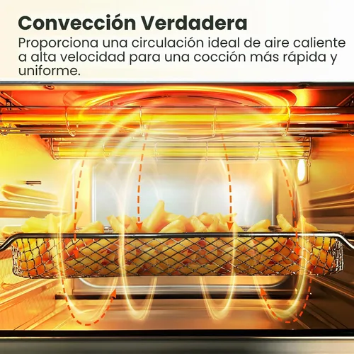 Miniatura 3 de VAL CUCINA Horno tostador freidora de aire con calentamiento infrarrojo estilo retro, horno de convección de encimera extra grande combo 10 en 1