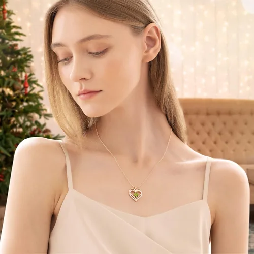 Miniatura 94 de CDE Collares de piedra natal para mujer, plata de ley 925, collar con colgante de corazón para siempre, Navidad, cumpleaños, aniversario, día de San