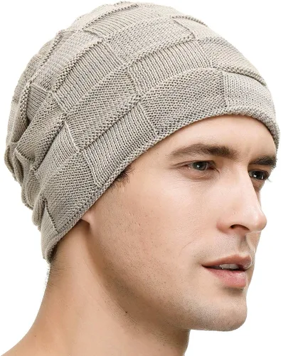 Miniatura 51 de Vgogfly Slouchy Beanie for Men Winter Hats for Guys Cool Beanies Mens Lined Knit Warm Thick Skully Stocking Binie Hat