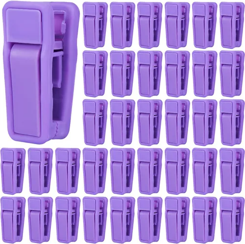 Miniatura 14 de KISEER Juego de 40 pinzas de plástico para colgar el bebé, juego de pinzas para colgar ropa de terciopelo (rosa)