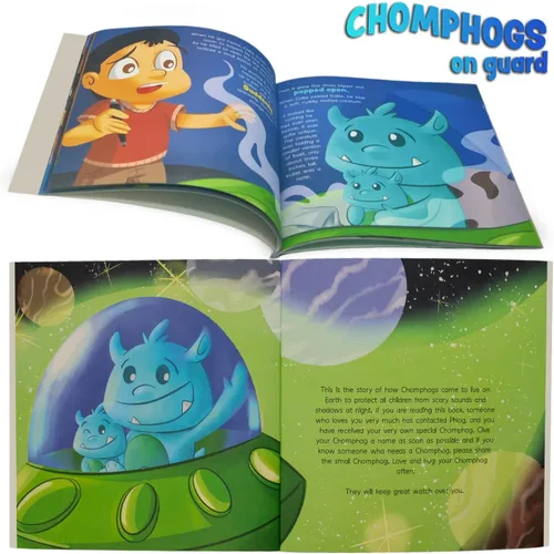 Miniatura 3 de Mint Bucket Brands Chomphogs on Guard - Protectores de felpa para niños asustados de la oscuridad - Los niños finalmente duermen solos por la noche