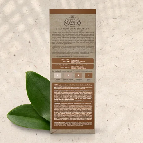 Miniatura 8 de Tio Nacho Champú anti-efecto gris con henna y jalea real, champú de tóner para el cabello para mujeres y hombres, champú de color natural de henna