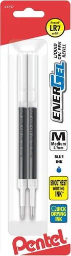 Miniatura 6 de Pentel Tinta de repuesto para bolígrafo de gel ENER-Gel y Lancelot, 0.028 in, punta de metal, tinta negra, paquete de 2 (LR7BP2A)