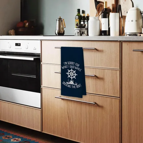 Miniatura 4 de Voatok Regalos para Barco: Toallas Náuticas para Platos y Manos, Accesorios para Lago - Toallas de Cocina "Lo Siento" (Azul-1)