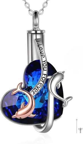 Miniatura 9 de ONEFINITY Collares de delfín de plata de ley 925 con dije de delfín de cristal, joyería del océano, regalos para el día de la madre para mujeres