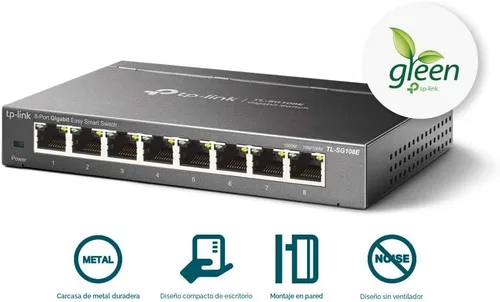 Miniatura 4 de TP-Link 8 Port Gigabit Switch Easy Smart Managed Plug & Play Lifetime Protection Desktop/ Wall-Mount Sturdy Metal w/ Shielded Ports