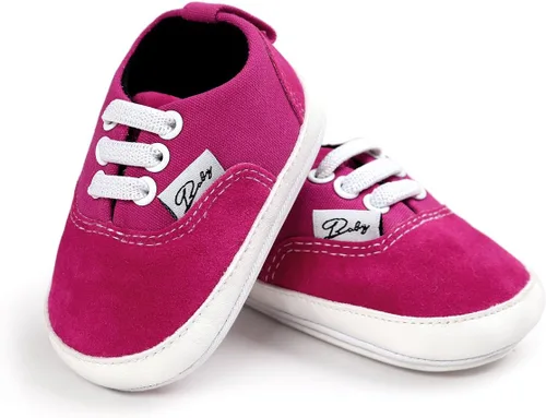 Miniatura 3 de Unisex Baby Girls Boys Shoes Infant Canvas Sneakers Anti-Slip Rubber Sole Newborn Crib Shoes Toddler Outdoor Athletic First Walkers
