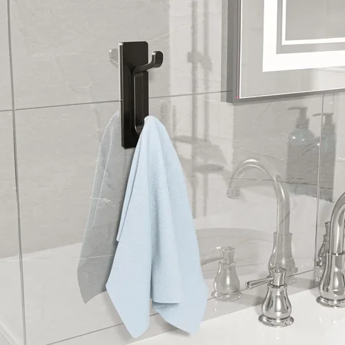 Miniatura 4 de Paquete de 6 ganchos de pared autoadhesivos para colgar: extra fuerte 13 libras, gancho para abrigo, toalla en baños, ducha, cocina, pared, gancho