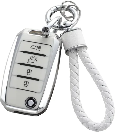 Miniatura 28 de YO&YOYE - Funda para llavero Ford con llavero, protector de llavero de TPU suave para F150 Explorer Mustang Edge Lincoln MKZ MKX MKC