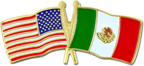 Miniatura 25 de PinMart Pin de solapa esmaltado con bandera de la amistad cruzada de Estados Unidos y el mundo