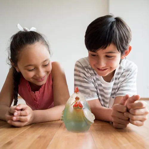 Miniatura 6 de DECHOUS Alcancía de cerámica para niños y adultos: bonita alcancía de pollo para ahorrar dinero para niños y niñas, divertida decoración