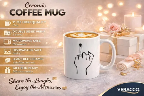 Miniatura 2 de Veracco Divertida taza de café de compromiso para la novia – Taza de novia con dedo en anillo – Regalo de despedida de soltera – Taza de despedida