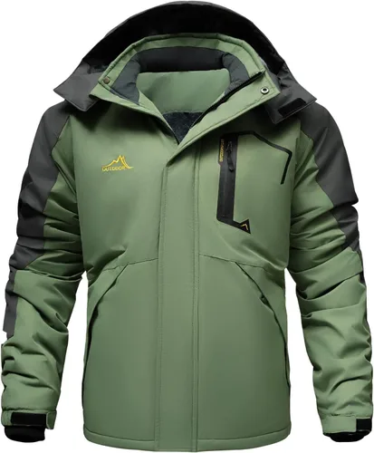 Miniatura 2 de INVACHI Chaqueta de esquí de invierno para hombre, impermeable, resistente al viento, forro polar con capucha