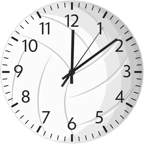 Reloj de pared de PVC para voleibol, reloj colgante de 12 pulgadas, silencioso, sin tictac, funciona con pilas, reloj redondo para decoración de