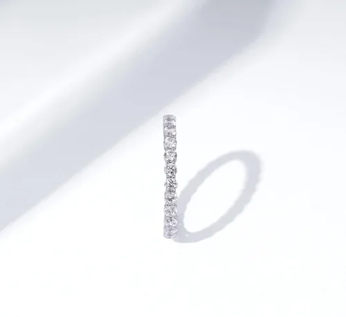 Miniatura 6 de Tienda Essentials Platinum or Gold Plated Sterling Silver All-Around Band Ring set with Round Infinite Elements Cubic Zirconia