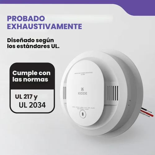 Miniatura 7 de Kidde - Detector de humo, funciona con pilas AA, indicadores de luz de advertencia LED, paquete de 1 unidad, blanco, 30CUAR