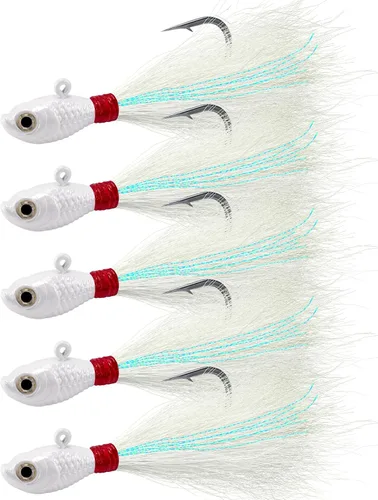 Miniatura 9 de Alwonder Paquete de 5 plantillas de cola de cubo para el cabello, señuelos de pesca de agua salada, pesca de agua dulce, señuelos de pesca de surf