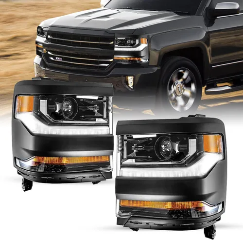Miniatura 23 de SOCKIR Conjunto de faros delanteros HID/Xenon para Chevy Silverado 1500/2019 Chevy Silverado 1500/2019 Chevy Silverado 1500 LD 2016 2017 2018