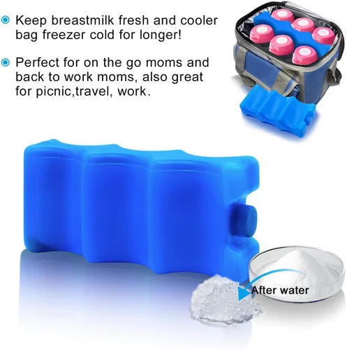 Miniatura 4 de JMEXSUSS Paquetes de hielo reutilizables para almacenamiento de leche materna, bolsa enfriadora, desayuno, almuerzo, biberones (paquete de 2)