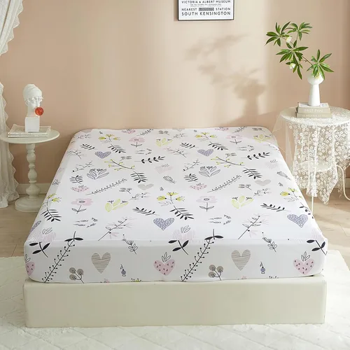 Miniatura 24 de Sábana ajustada 100% algodón suave tamaño queen de bolsillo profundo con rayas coloridas y estampado Gingham, sin arrugas, 1 pieza, sábana